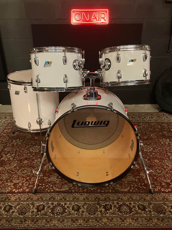 Ludwig Mixed-Era Player Shell Pack White Cortex 22/12/13/16 B/O Badge image 1