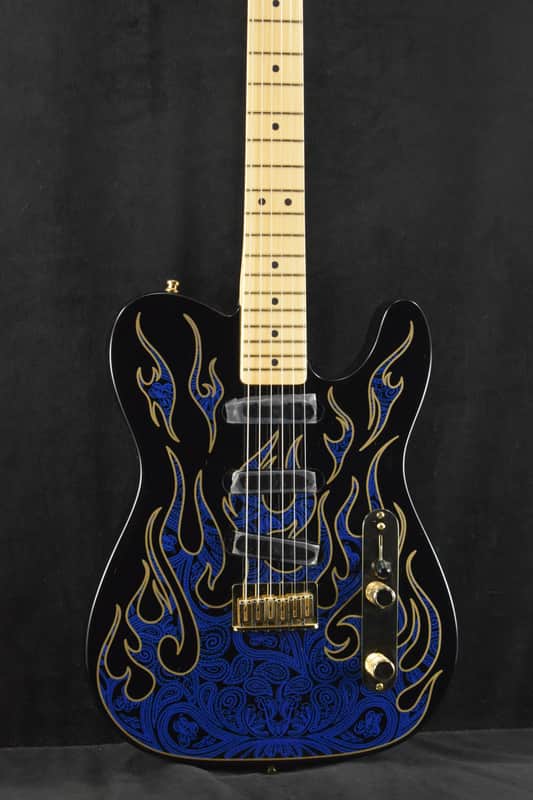 Mint Fender James Burton Telecaster Blue Paisley Flames Maple Fingerboard