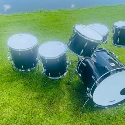 Custom Magnus Opus Drums 2026 - Midnight blue/black carbon fiber shells image 4