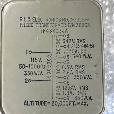 Freed TF4SXO3JA 1940-1966 - tube hi-fi/guitar amp mil-spec transformer image 3