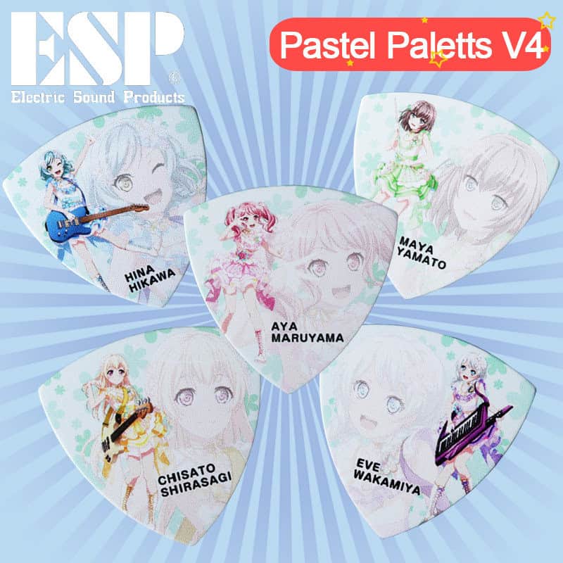 ESP x BanG Dream! Pastel Palettes Ver.4 Character Guitar/Bass Pick Set (5 Picks) image 1