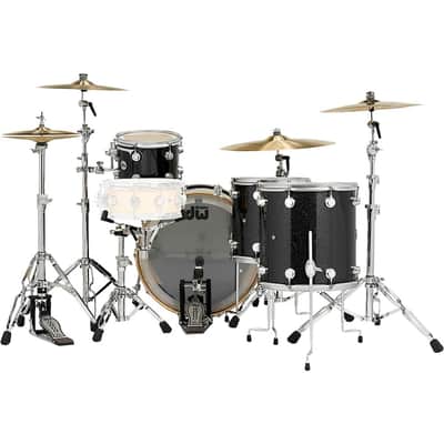 DW SSC Collector's Series 4-Piece FinishPly Shell Pack With 24" Bass Drum With Satin Chrome Hardware Regular Black Ice image 8