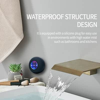 Portable Bluetooth Speaker IPX4 Waterproof Mini Speaker with LED Lights and Suction Cup image 4
