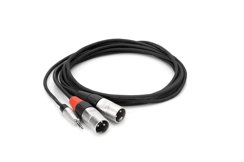 Hosa HMX-010Y 3.5mm (1/8") TRS to Dual XLR3M Cable - 10ft image 1