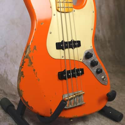 Luthier made Jazz Bass 2020 Aged Capri Orange image 5