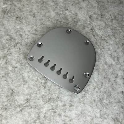 HERAD Fender/Squier Bass VI Hardtail Conversion Plate. Regular Break Angle. Mirror Polished Chrome Plated. image 1