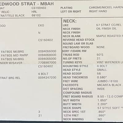 Fender Stratocaster Masterbuilt 2023 - Redwood image 12