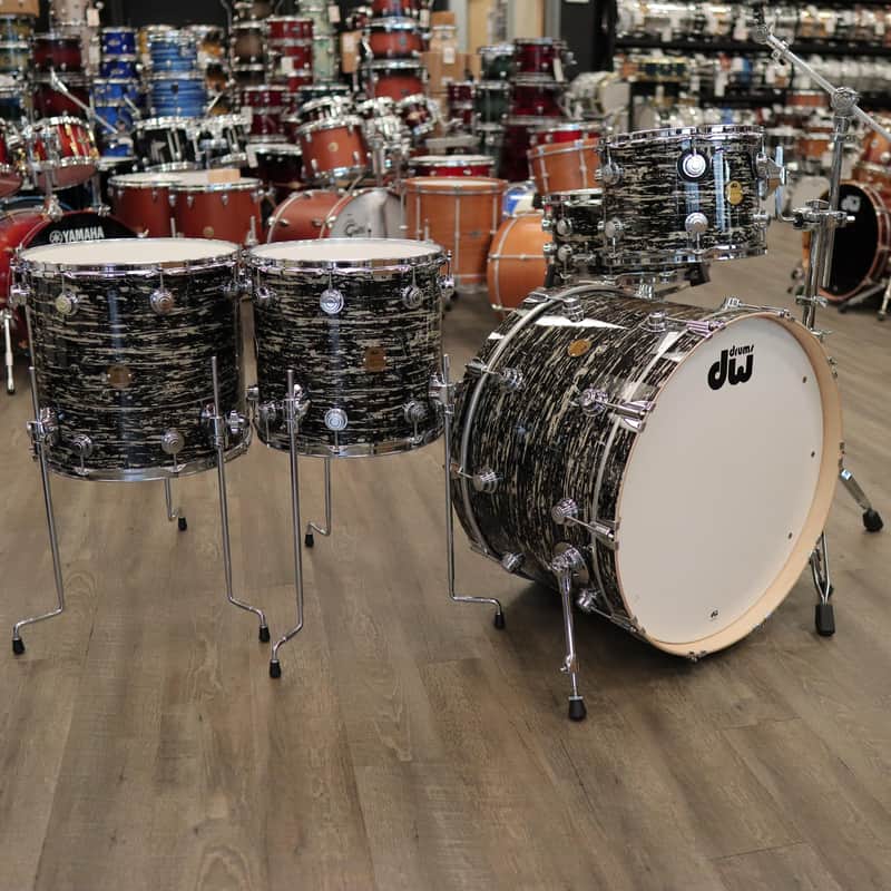 DW Collector's Jazz Series 5-Piece Maple/Gum Shell Pack 12/14/16/24/14Sn (Black Oyster Glass)