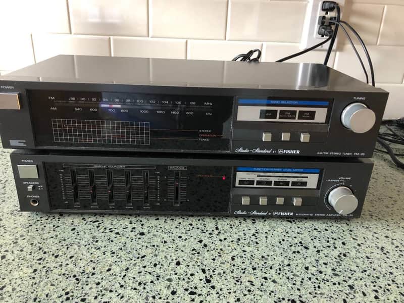 VINTAGE 80s Fisher CA-35 amplifier and FM 35 tuner - WORKS! image 1