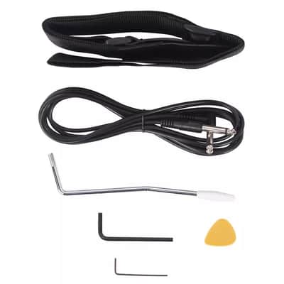 Full-Size Right-Handed Electric Guitar Starter Kit – Black w/ Black Pickguard, 20W Amp, Bag, Strap & Accessories image 3