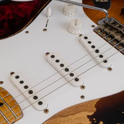 Fender Custom Shop Limited Edition '54 Super Heavy Relic Stratocaster Electric Guitar, Maple Fingerboard, Wide Fade 2-Color Sunburst image 8