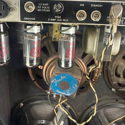 Vintage 1970's Fender Super Reverb 4x10 all tube guitar combo amp image 7