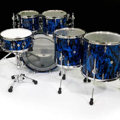 Sonor SQ2 6pc. Medium Maple Kit - Blue Tribal 10/12/14/16/22/14SD image 4