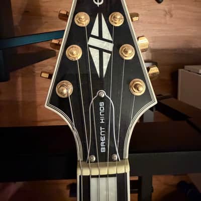 2015 Epiphone Brent Hinds Flying V – Black & Gold - Pre-Production Mistake Prototype. Believed to have been handled by Brent Himself image 5