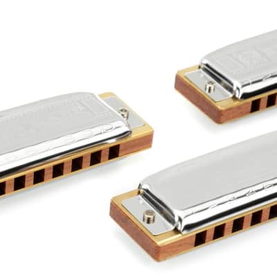 Hohner Blues Harp Pro Pack 3-piece Harmonica Set image 1