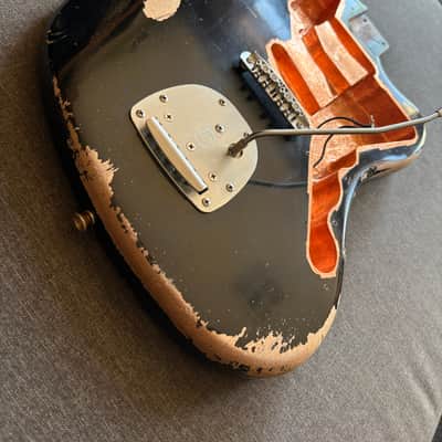 WARMOTH JAZZMASTER BODY • MJT BLACK NITRO RELIC • MASTERY BRIDGE & VIBRATO • NO PICKUPS image 13