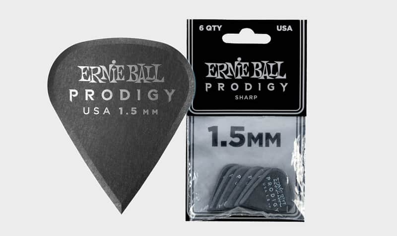1.5mm Black Sharp Prodigy Picks 6-Pack Precision Machined High-Density Non-Slip-Textured Delrin Sharp-Attack Design image 1