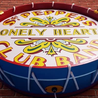 Beatles, Sgt Pepper Display Bass Drum w/ LED Internal Lighting + Remote Control image 6