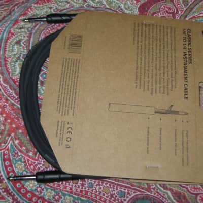 TWO new in package D'Addario Classic Series Instrument Cable Straight to Straight, 10ft. PW-CGT-10, Black / ultra-pure, oxygen-free copper coaxial conductor with dense spiral shielding in a low capacitance design / Double molded plug design image 14