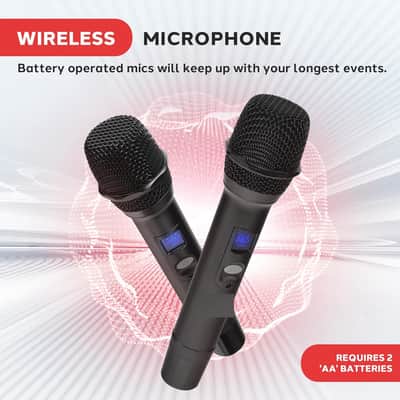 Digital Wireless Microphone System with Bluetooth - Includes 2 Dynamic UHF Handheld Mics, Portable Long-Range Receiver w/Built-in Echo Effect - for Live Pro Audio, Karaoke, Studio image 3
