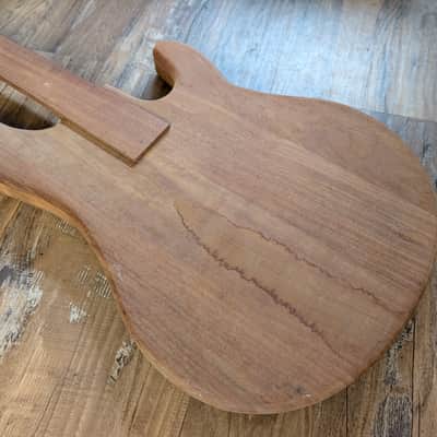 Unbranded Solid Mahogany Bass Guitar Body Neck Blank Project Unfinished image 2