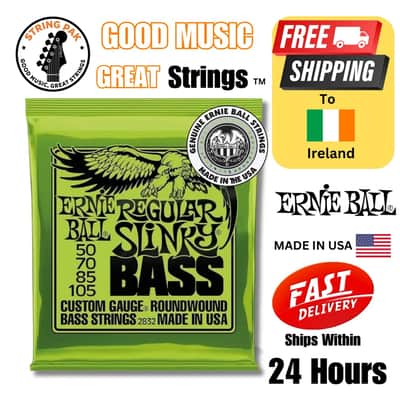 Ernie Ball Regular Slinky Bass Strings (50-105) + 2 Bass Guitar Picks 2025 image 1