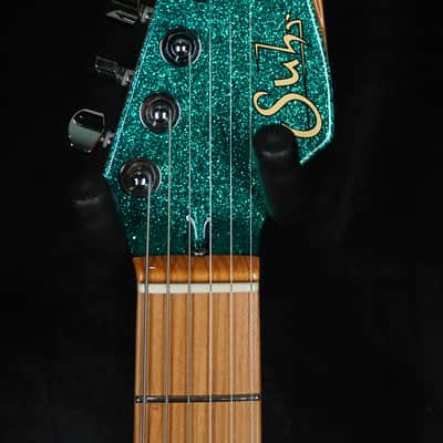 Suhr Custom Classic JM in Aqua Sparkle with Mastery Bridge and Vibrato image 5