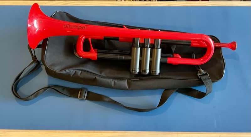 pBone Music pTrumpet Plastic Student Trumpet 2.0 - Red w/ Fabric Carrying Bag image 1
