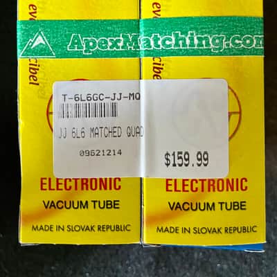 JJ Electronic 6L6GC Power Tube Apex Matched Quad 2010s - Clear Glass / Black Base image 4