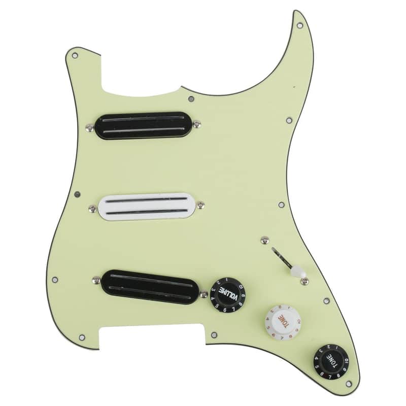Stratocaster Style Loaded SSS Prewired Guitar Pickguard and Humbucker, Green image 1