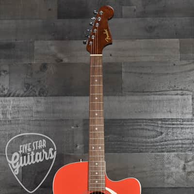 Fender California Standard Redondo CE Spruce Top Ivory Pickguard - Fiesta Red image 4