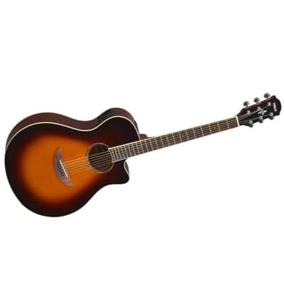 Yamaha APX600 Thinline Body Cutaway Acoustic-Electric Guitar, Old Violin Burst image 3