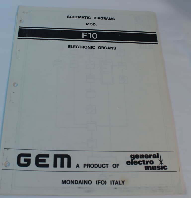 GEM Organ Schematics, models F10, H300, H400 H6000, H7000, Wizard 315, 321 1970s image 1