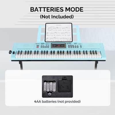 Glarry Blue 61-Key Keyboard Z-Stand with Piano Stool image 7