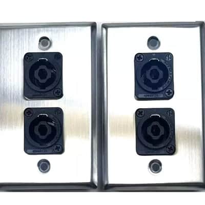 (2) Two Single Wall Plates w/ Dual Genuine Neutrik NL4MPXX SpeakON (Stainless) image 3