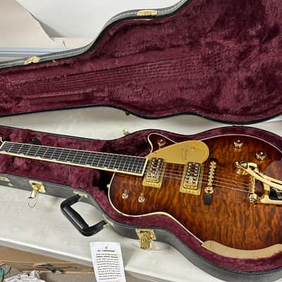 Gretsch G6134TGQM-59 Limited Edition Semi Hollowbody Quilt Classic Penguin with Bigsby - Forge Glow image 8