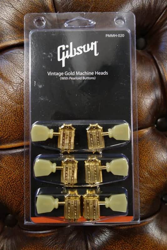 Gibson PMMH-020 Deluxe Green Key Tuner Set (Vintage Gold) image 1
