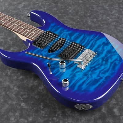 Ibanez GRX70QAL-TBB Left Handed Transparent Blue Burst image 4