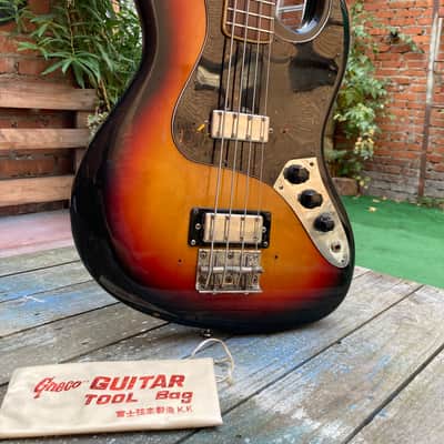 Vintage rare Japan Gneco Greco Jazz Bass matsumoku Maxon pickups 1974 Sunburst image 4