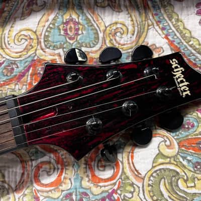 Schecter C-1 Silver Mountain Blood Moon Electric Guitar w Case image 6