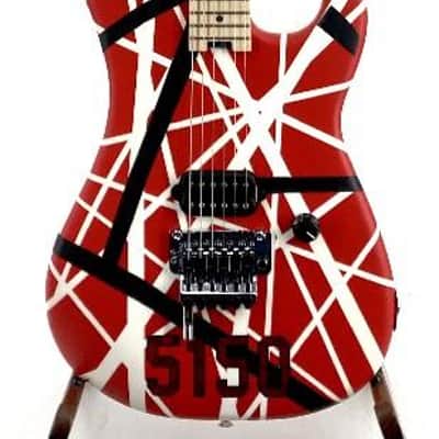 EVH Striped Series 5150 Guitar Red Black White Ser# EVH2204578 image 5