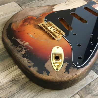 Made to Order - FRANCHIN Mercury guitar body SRV #1 REPLICA Relic Aged Sunburst 100% Nitro Lacquer Alder Stratocaster-Strat-S-Style Made in Italy image 8