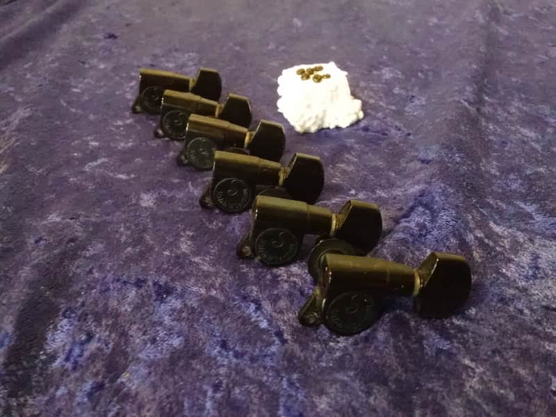 1980s Schaller Tuners Black 6 in line (made in W germany) image 1