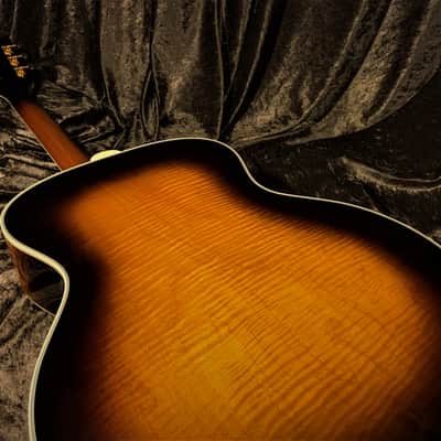 Guild F50 2012 Sunburst New Hartford Ext Condition Flame Maple Archback Guild Acoustic F55 JF65 image 6