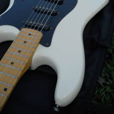 1980's C.F. Martin Stinger SSX Stratocaster, 6 String, White/Black, Nice Shape image 8