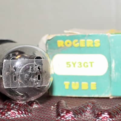 ROGERS 5Y3GT CANADA VT-197 BLACK PLATE D GETTER NOS+ NIB MINTY VINTAGE 1958 image 3