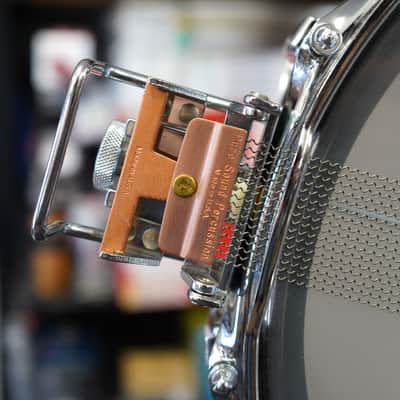 Vintage 1978 Ludwig USA Super Sensitive 5x14" Seamless Brass Snare Drum | Blue-O-Olive Pointy Badge image 20