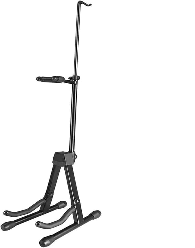 Violin Stand with Bows, Stand for acoustic Guitar Bass, Mandolin, Banjo,Portable and Adjustable Holder Black，Easy to Install and Sturdy，Black image 1