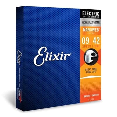 Elixir 12002 Nanoweb Nickel Plated Steel Electric Guitar Strings - Super Light (9-42) 2010s - Standard image 2