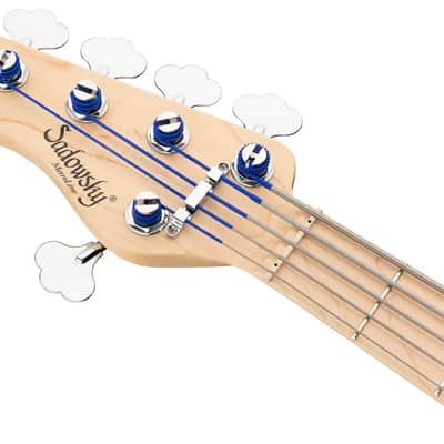 Sadowsky MetroLine 21-Fret Vintage P/J Bass, Swamp Ash Body, Maple Fingerboard, 5-String, Lefthand - Almond Sunburst Transparent Satin image 3